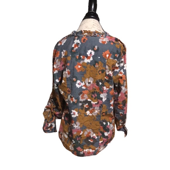 Merona Multicolored V-Neck Button Down Size XL - Picture 3 of 4